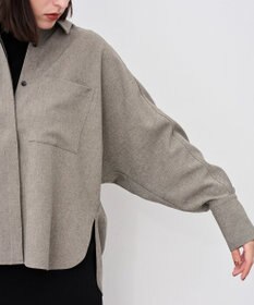 uncrave ウォッシャブルウールライクツイル ドルマンシャツ