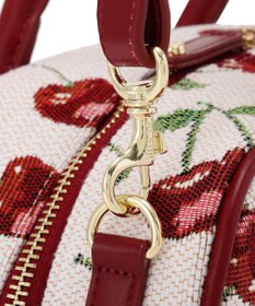 Maison de FLEUR チェリー柄ゴブランボストンバッグ