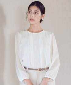 Tiaclasse 【洗える】ピンタックレースブラウス