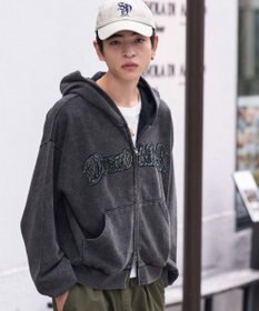 WEGO 【ユニセックス着用ITEM/MLサイズ展開】ショートグラフィックZIPパーカー