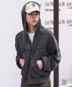 WEGO 【ユニセックス着用ITEM/MLサイズ展開】ショートグラフィックZIPパーカー