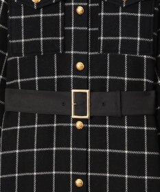 GRACE CONTINENTAL ウールチェックシャツワンピース