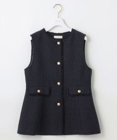 ANY SIS L ファンシーツイードペプラム ジレ