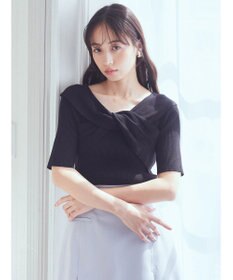 earth music&ecology フロントクロスリブニットプルオーバー