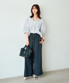 YECCA VECCA タックスリーブスキッパーブラウス
