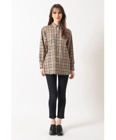 DAKS チェック ドローストリングオーバーシャツ