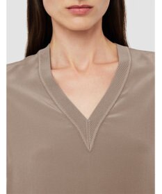 JOSEPH 【洗える】クレープ ド ソワ　Vネックブラウス