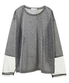 Green Parks 袖チュールドッキングラメプルオーバー