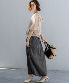 23区 シャイニーシアーニット ジップアップ パーカー