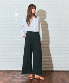 GRACE CONTINENTAL リネンタッチタックパンツ