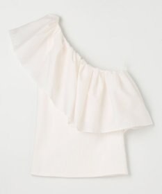 NAVE 【Nave・洗える/撥水/ストレッチ素材】ライトタフタ ワンショルダーブラウス