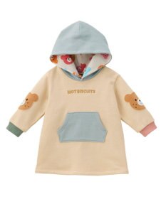MIKI HOUSE HOT BISCUITS 【80-120cm】【NEW Color Series】裏毛パイル素材 パステルカラー フーディワンピース