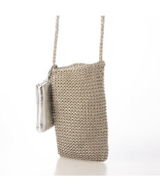 UNBILLION カシュカシュ cachecache / メタリックニットスマホショルダーバッグ