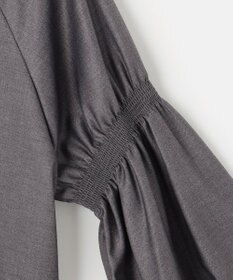 #Newans 【洗濯機可/しわになりにくい】シャーリングネック ボリュームスリーブブラウス