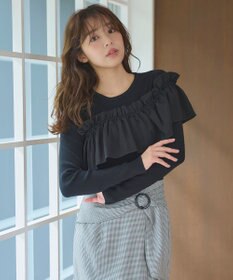 Feroux 【洗える】3way フリルニットトップス