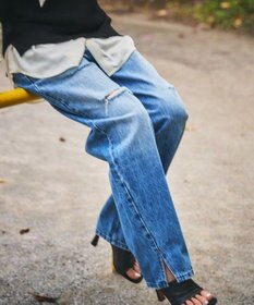 woadblue 【157】slit tapered デニムパンツ