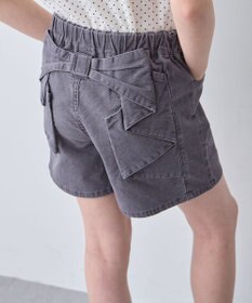 ANY KIDS 【洗濯機可能】バックリボン ショートパンツ ブラック