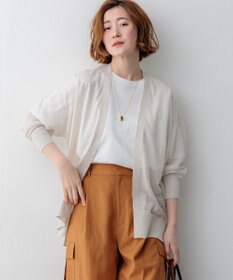 23区 L 【先行予約】シャイニーシアー フロントオープン カーディガン