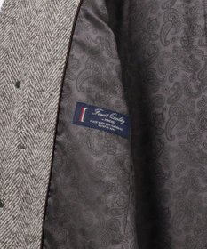 JOSEPH ABBOUD 【尾州産カシミヤブレンド素材/軽量】カシミヤブレンドアルパカヘリンボーン ステンカラーコート