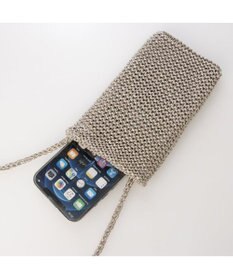 UNBILLION カシュカシュ cachecache / メタリックニットスマホショルダーバッグ