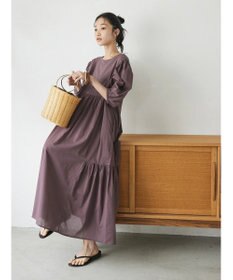 CRAFT STANDARD BOUTIQUE インド綿パフスリーブギャザーワンピース