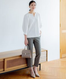 組曲 L 【洗える・WEB限定】2WAYウォームストレッチ テーパードパンツ