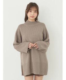 earth music&ecology アンチピリングリブハイネックチュニック