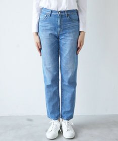 caqu FS linen tapered straight リネンテーパードストレートデニム