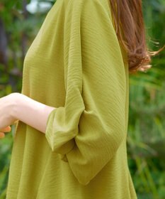 Tiaclasse 【洗える】麻調タックブラウス