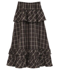Green Parks ■ＥＳＣＡＲ　チェックペプラムフレアスカート