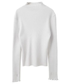 earth music&ecology 袖口刺繍リブニットプルオーバー