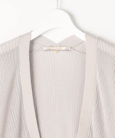 自由区 【洗える・XSサイズあり】ハイツイストコットンアセテートメッシュ カーディガン