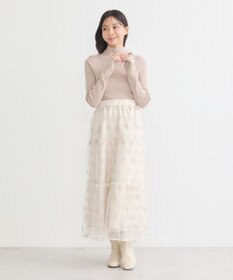 earth music&ecology 袖口刺繍リブニットプルオーバー