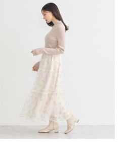 earth music&ecology 袖口刺繍リブニットプルオーバー