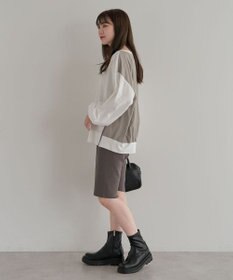 Green Parks グログランテープ配色ドッキングプルオーバー