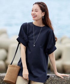 Tiaclasse 【UVケア・接触冷感】“あまラク” ボリュームパフスリーブカットソーチュニック