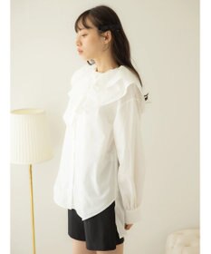 earth music&ecology ラッフルフリルチュニックブラウス