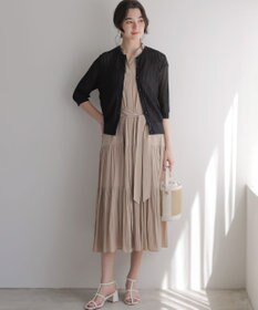 組曲 L 【WEB限定】ギャザーライトデシン ティアードワンピース