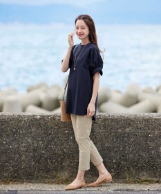 Tiaclasse 【UVケア・接触冷感】“あまラク” ボリュームパフスリーブカットソーチュニック