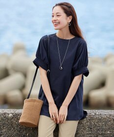 Tiaclasse 【UVケア・接触冷感】“あまラク” ボリュームパフスリーブカットソーチュニック