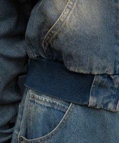 WEGO ファーフードデニムショートブルゾン