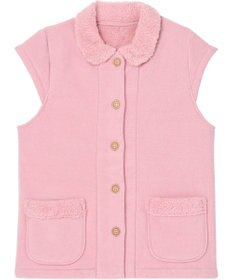 Wing ベスト 3分袖 ショート丈(腰付近) フリース素材 ボア使用(裏側) 保温性 あたたかい 前開きタイプ レディース EX2070 ウイング／ワコール