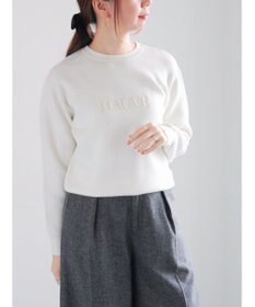 Te chichi パール&ウレタン刺繍ロゴニット