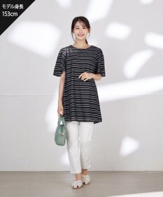 Tiaclasse L 【洗える】ランダムボーダーチュニック