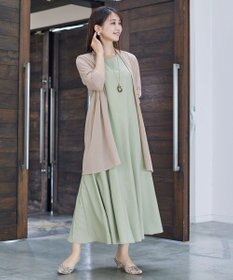 Tiaclasse L 【洗える】裾フレアAラインワンピース