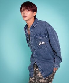 WEGO 【ユニセックス着用ITEM/MLサイズ展開】グラフィックデニムシャツ（LS）