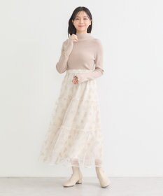 earth music&ecology 袖口刺繍リブニットプルオーバー