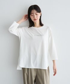 YECCA VECCA ラウンドヘム7分袖ロゴTee