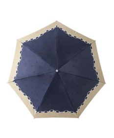 MOONBAT ランバン オン ブルー 折りたたみ傘 チェーン柄サテンジャガードプリント 簡単開閉