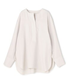 UNFILO 【セットアップ着用可】ドライダブルクロス スキッパーブラウス アイボリー